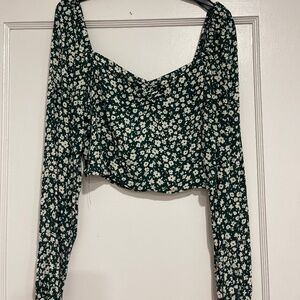 Green Floral Top
